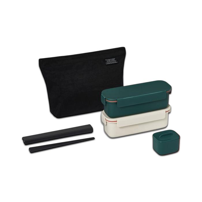 LocknLock Slim Lunch Box Set with Carry Pouch and Chopsticks Korean Portable Bento Meal Set 3 Colors
