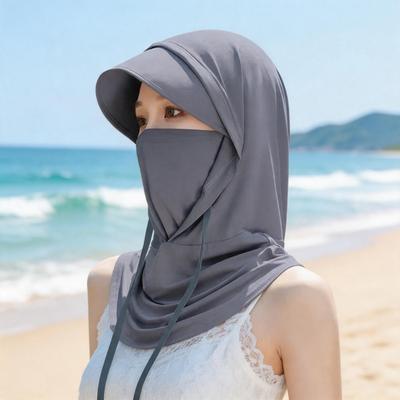 Breathable Hat Women's Summer New Ice Silk Cool Feeling All-round Sun Protection Sun Hat Outdoor Riding Neck Sun Hat