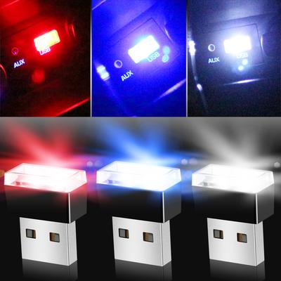 Mini lumière LED USB pour intérieur de voiture, lumière d'ambiance, lampe décorative, lumière d'urgence, PC, lumière colorée, accessoire de voiture