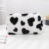 Stilvolles Herz Plüsch Stift- & Make-up-Etui - Reise-Tasche mit großem Fassungsvermögen