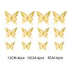 12Pcs 3D Hollow Butterfly Wall Stickers Gold Rose Gold Silver Butterflies Stickers for Wedding Birthday Home Room Decorations