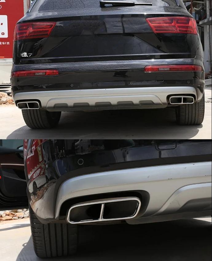 For 2016-2019 Q7 2018 4M Stainless Steel Car Rear Exhaust Tail Pipe Cover Muffler Decoration Car Exterior Accessories