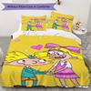 Hey Arnold Muster Bettwäsche, Steppbett Set Steppbettbezug Kissenbezug Zuhause Geburtstagsgeschenk(1 Bettbezug + 2 Kissenbezüge, ohne Füllung)_lx