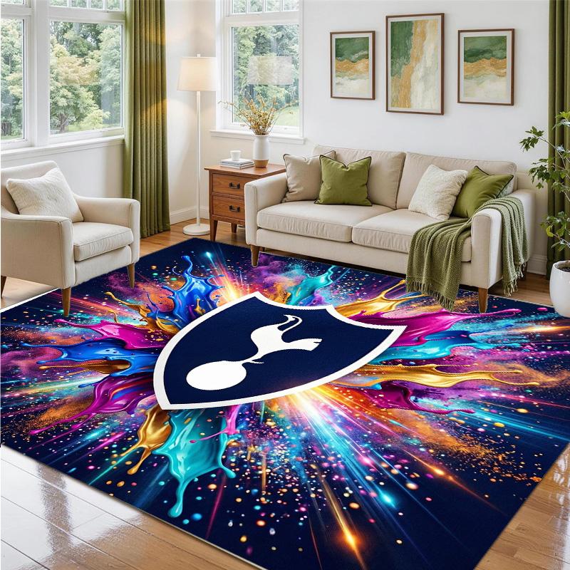 Tottenham Hotspur Design Crystal Velvet Rug Soft Decorative Mat for Bedroom Entrance
