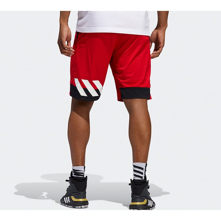 adidas Basketball Shorts Men's Light Scarlet Moderate Straight Fit Pants ED8389