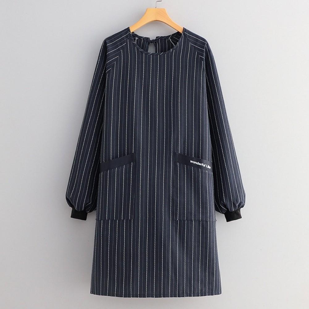Stain Resistant Long Sleeve Apron Polyester Cotton Working Clothes Kitchen Cover Up  Kitchen Use
