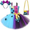 Nightmare Before Christmas Sally Costumes Girls Halloween Scary Fancy Tutu Dresses for  Creepy Carnival Party Horror Outfits