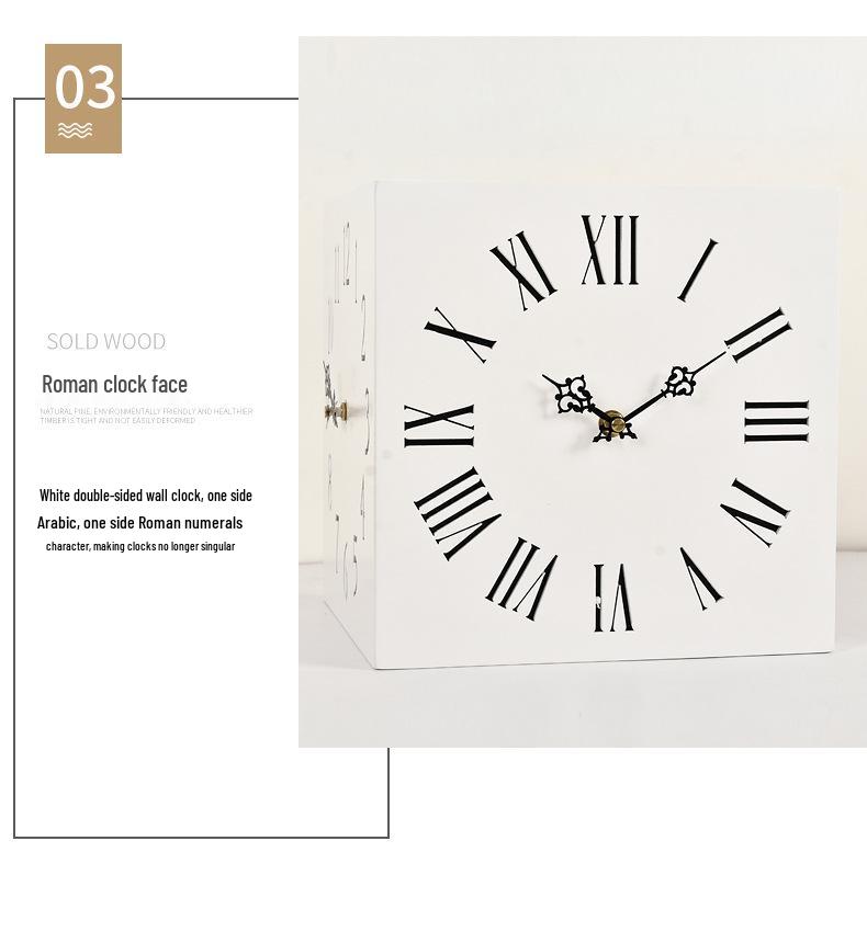 Modern Nordic Dual-Faced Silent Wall Clock for Living Room Decor