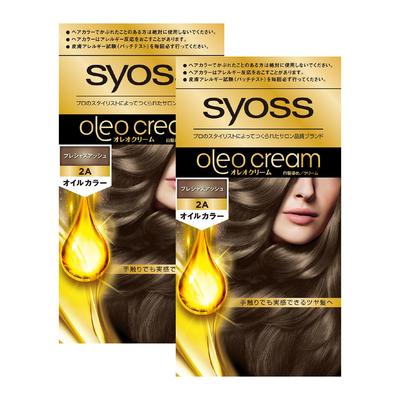 SIOS Oleo Cream Šedivé vlasy 2A Prémiová sada x 2 Bonusová barva na vlasy Barva, Popelavá, 2 kusy [Kvalitativní lék] (50g + 50g) + (Domov v kvalitě salonu)