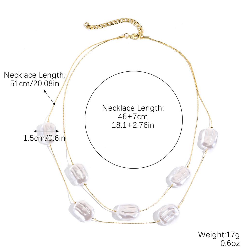 Necklace for Women Accessories Advanced Sense of Fashion Temperament Beaded Double Necklace Japan and South Korea Collarbone Chain Elegant Necklace