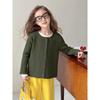 2026 Autumn New Children's Pure Cotton Sweater Cardigan Girls' Solid Color Shawl Knitwear Baby Clothes Thin Style
