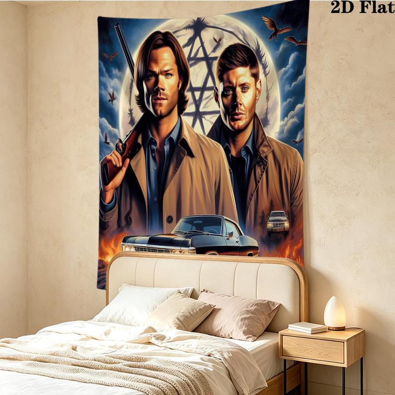 Dean Winchester Wall Tapestry Aesthetic Wall Hanging Printed Fabric Blanket Decorative Tapestries For Bedroom Living Room Home Decor