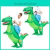 Fantasia Inflável de Dinossauro Verde Festiva Para Halloween Perfeita Para Crianças e Adultos