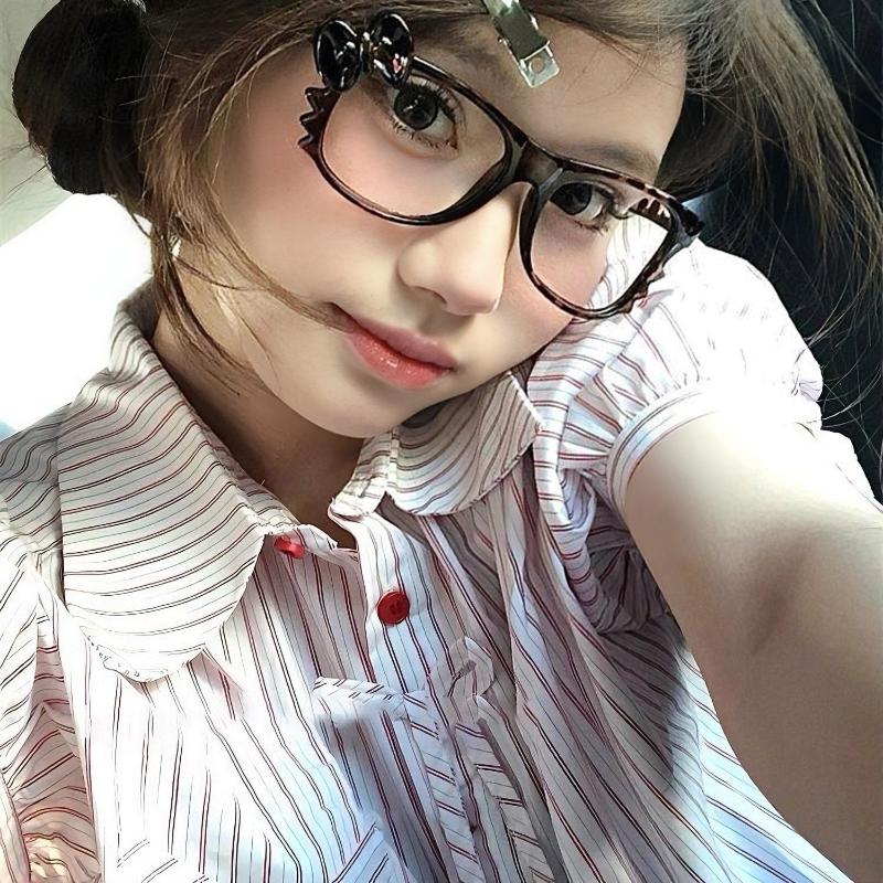 Kawaii Hello Kitty Leopard Print Eyeglass Frame Y2K Retro Eyewear Decoration Unisex Anime Costume Props Reading Decor Gift