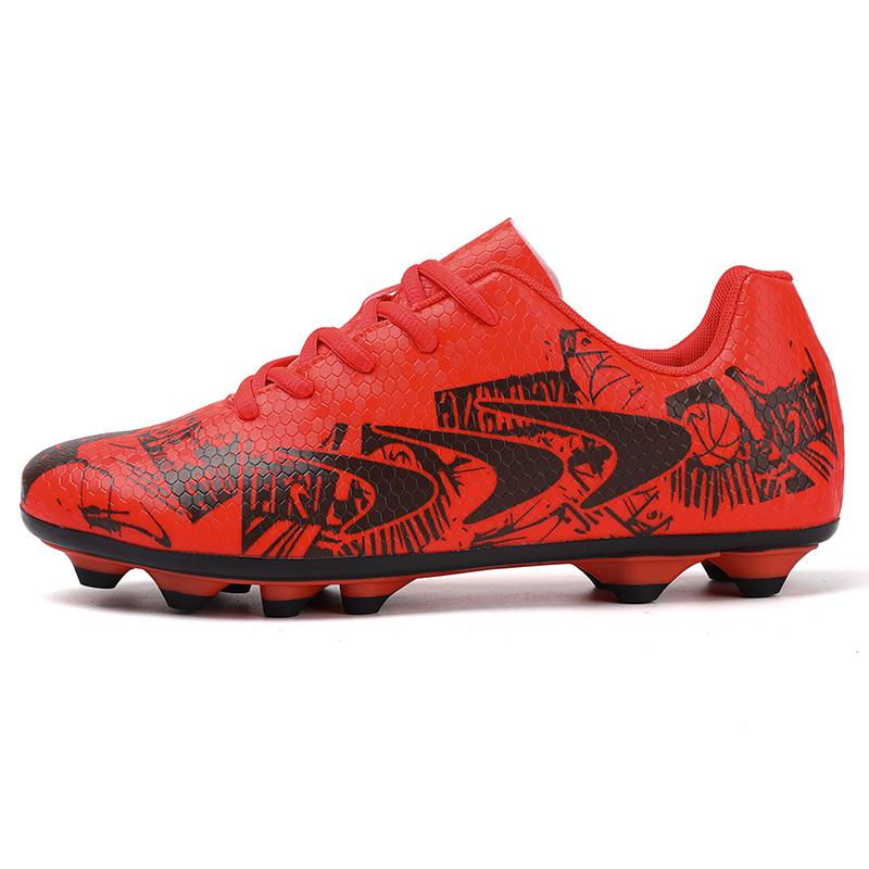 

Новые модные мужские футбольные бутсы, профессиональные тренировочные кроссовки для спортсменов, студенческие противоскользящие износостойкие футбольные бутсы для улицы EU39 красный