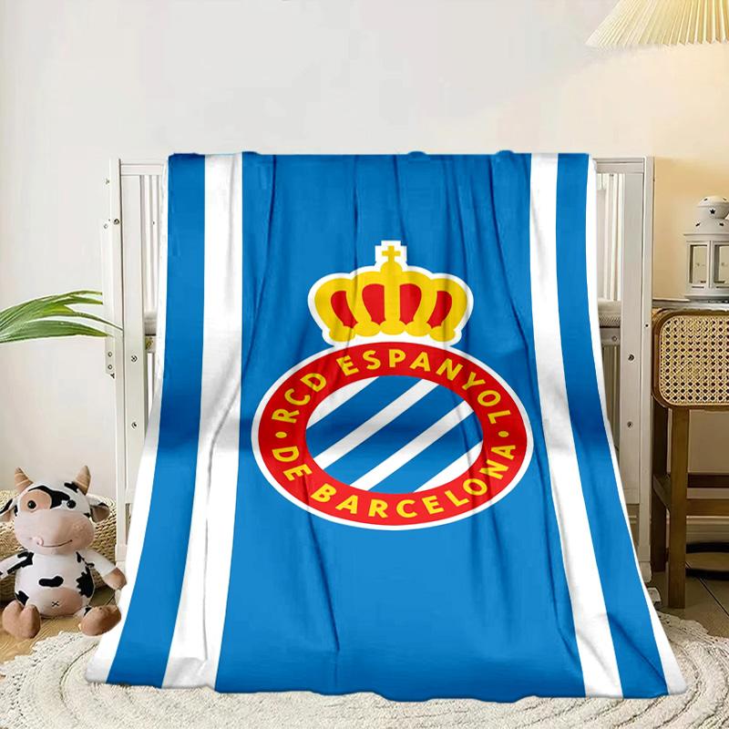 Real Sociedad Crest Design Portable Blanket/Soft Blanket Bedding Blanket Suitable for Travel Camping Living Rooms Offices Sofas Fan Gifts