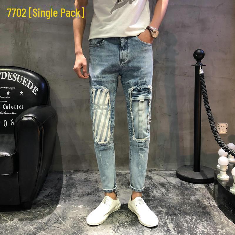 Men's Slim-Fit European High-End Motorcycle Jeans - New Spring 2024 Trend