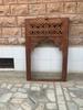 Hand Carved Mango Wood Window Frame: Antique Floral Wall Decor