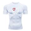 Men's Compression Workout T-Shirt, Barbed Wire Smiley Red He