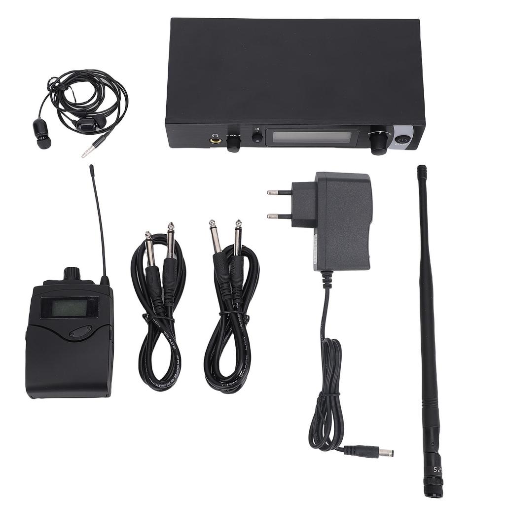 Wireless in Ear Monitoring System UHF 550 590MHz Wireless IEM System Beltpack Transmitter and Receiver LCD Display for