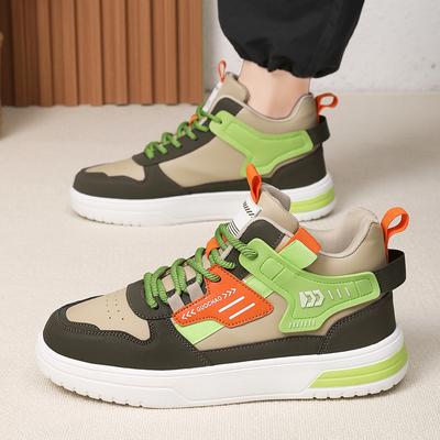Men Color Contrast Sports Running Shoes Skateboard Street Style Sneakers Students Basketball Shoes Large Size