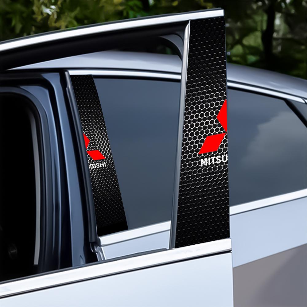 Auto B-Säulen Dekoration Mittelständer Abdeckung Aufkleber Decals Zubehör Für Mitsubishi 9 Ralliart EX L200 Colt Outlander Pajero