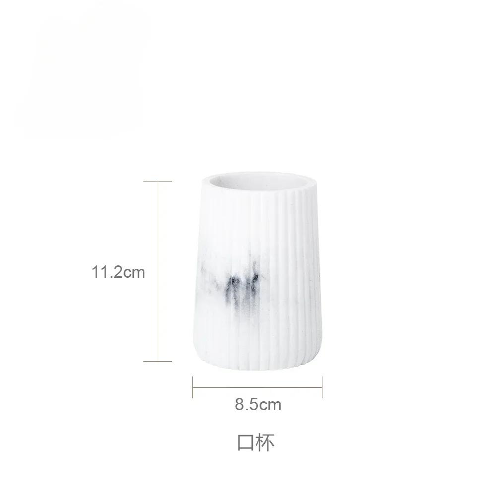 1pc Sandstone Bathroom Toiletries Gargle Cup Storage Tray Handwashing Table Ornament Toothbrush Holder Bathroom Accessories