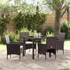 VidaXL 5-Piece Garden Set Brown Synthetic Rattan 3379745