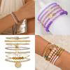 Bohemian Style Beaded Bracelet Set With Glass And Alloy For Women Gift Ideas