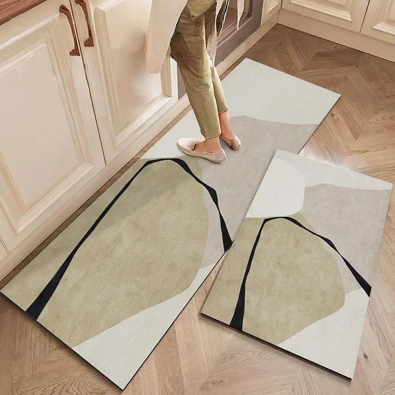 

Kitchen Pvc Floor Mat Leather Waterproof Carpet Anti-slip Oil-proof Foot Mats Japanese Style Long Carpets Home Decoration Rug 1pc(50x80cm