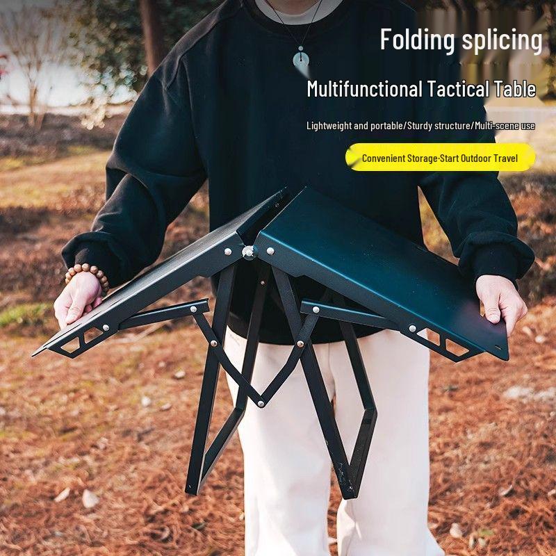 Tactical Folding Outdoor Table: Portable Multifunctional Camping, Picnic, and Tea Table