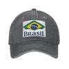 Brazil Flag Denim Fabric Cap Casual Baseball Caps Adjustable Hat Summer Unisex Baseball Hats