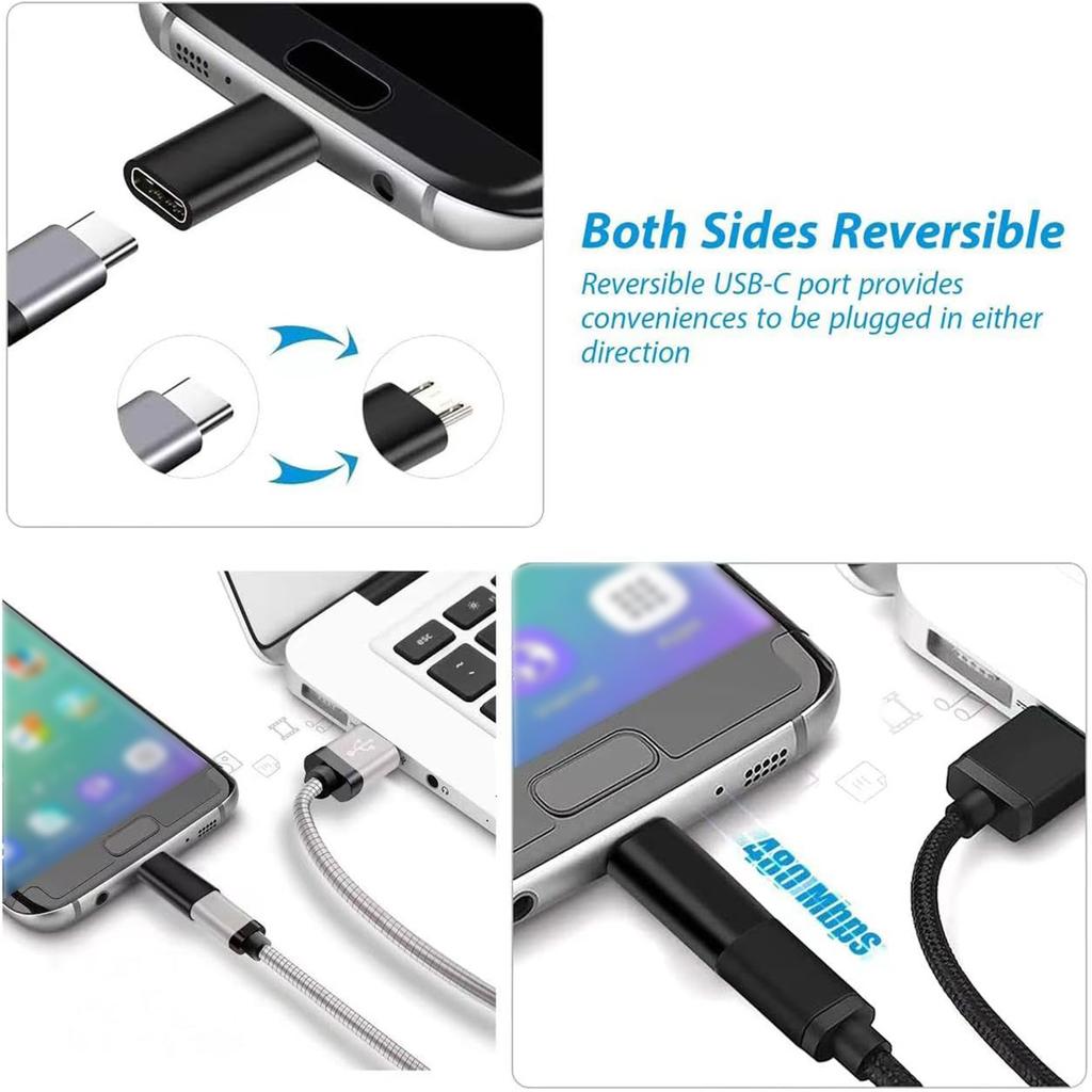 1/2/4Pcs USB C Female to Micro USB Male Adapter, Micro USB to USB C Adapter Compatible with Nexus LG Xbox Samsung Galaxy Devices