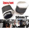 2x Motorcycle Air Filter 50MM Fit Motocross Carburetor Cleaner For Scooter Moped