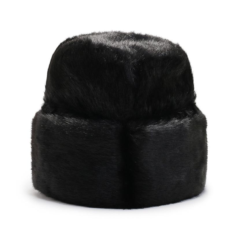 

Зимняя мужская шапка из искусственного меха норки, утолщенная, ветрозащитная и теплая, шляпа для среднего и пожилого возраста, плоская шляпа, шляпа старика, шляпа лендлорда, президентская шляпа one size