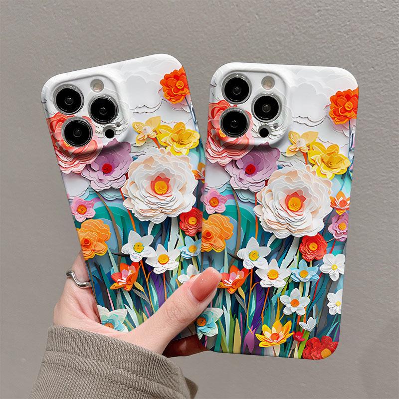 Colorful Flower Glossy Film Hard PC Phone Case for Google Pixel 7 7a 8 8a 9 9a Pro XL 5G