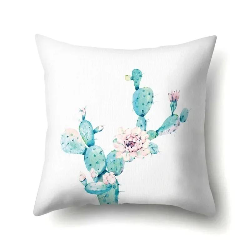 Colorful Printed Plant Pattern Luxury Home Car Living Room Sofa Cushion Cover Decorative Pillow Cover