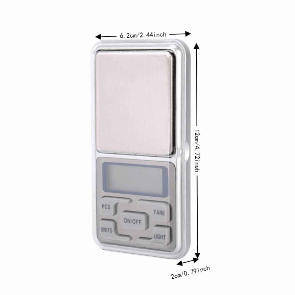 200g x 0.01g Mini Electronic Scale Silver Jewelry Scale Durable Digital Pocket Scale Food Weighing