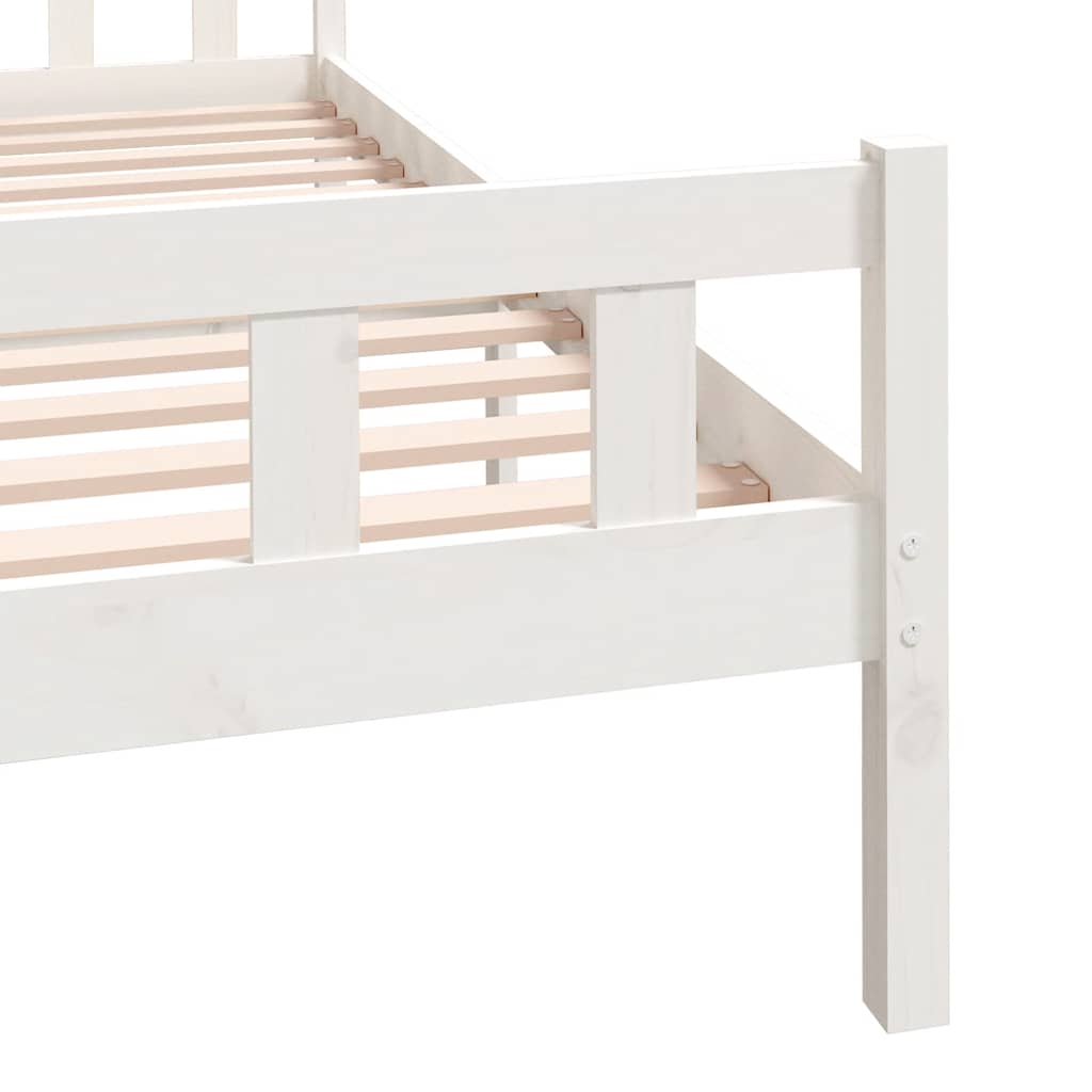 Solid Wood Bed White 150 x 200 cm