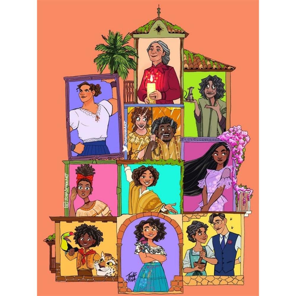 

Disney Diamond Painting Full House Illustration, Cute Cartoon Cross Stitch Set Creative Sewing Mosaic 5D DIY Home Decor Round 20x30cm