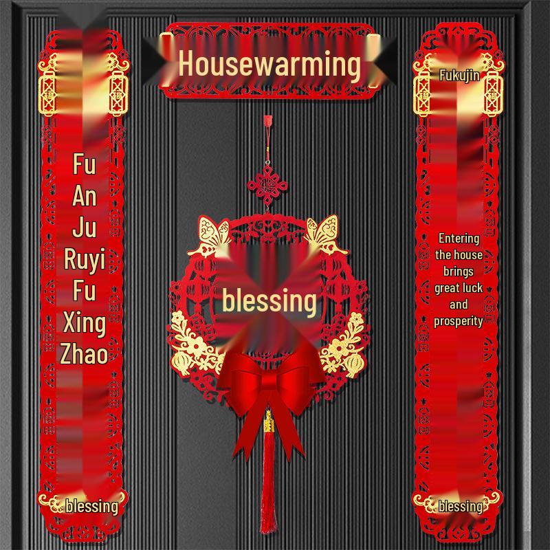 Magnetické uspořádání nového domova: Sada samolepek na dveře a dekorací na kolaudaci