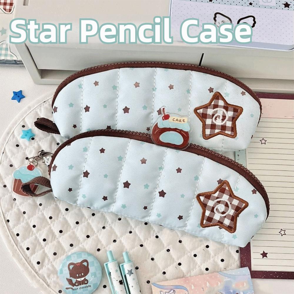 Cute Star Star Pencil Pouch Portable Stationery Storage Case Cartoon Stationery Bag Primary School