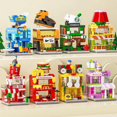 Compatible with Building Blocks To Assemble Mini City Commercial Street Decoration Model Children's Educational Toys