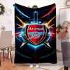 Coperta con stemma dell'Arsenal Football Club Coperta in flanella da esterno per campeggio, escursionismo, feste in giardino, essenziale per picnic, regalo per famiglia e amici