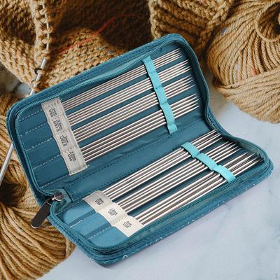 Agulhas de crochê Bolsa de tricô Agulha Presente Feminino Compacto Encaixes Resistente Vazio Armazenamento