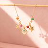 Cazador Trendy Sun Turtle Starfish Women's Necklace Stainless Steel Jewelry Sea Beach Vacation Party Birthday Gifts Wholesale
