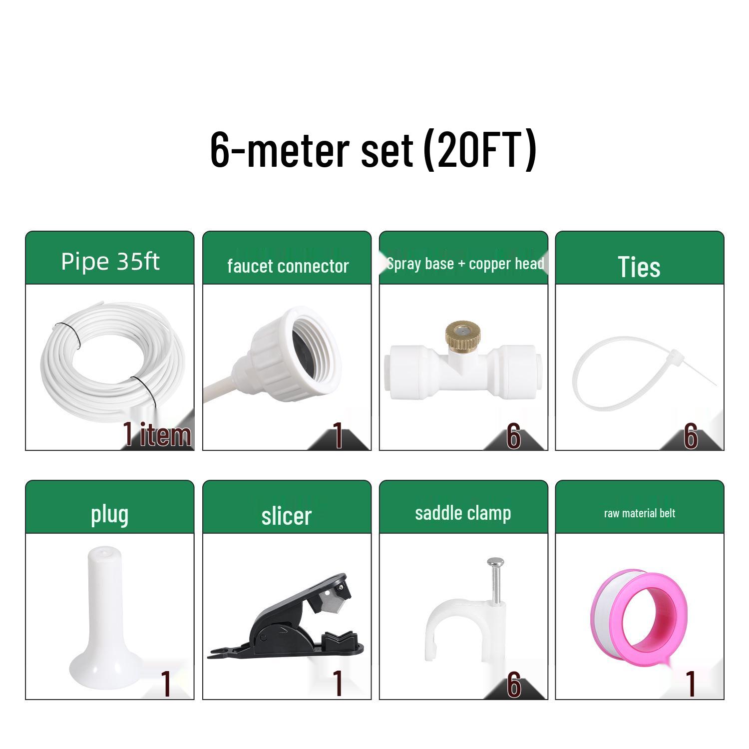 

Garden Misting Spray System for Cooling, Disinfection, and Dust Removal