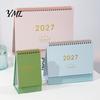 Small Desk Planner 2027 Calendar, Standing Flip Desktop Minimalist Gold Foil Cover Monthly Organizer for Planner, Thick Paper Note Taking, Office Home