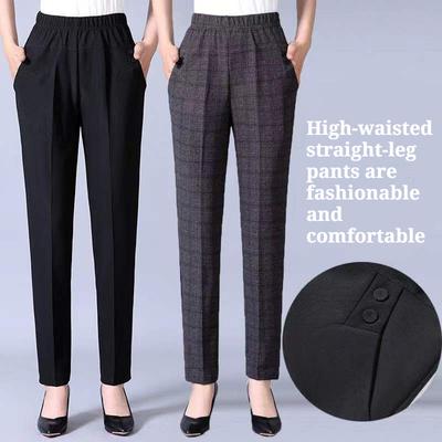 Plus Size Autumn Spring Women Trousers Oversize Elastic High Waist Loose Casual Pants Middle-aged Female Stretch Pants