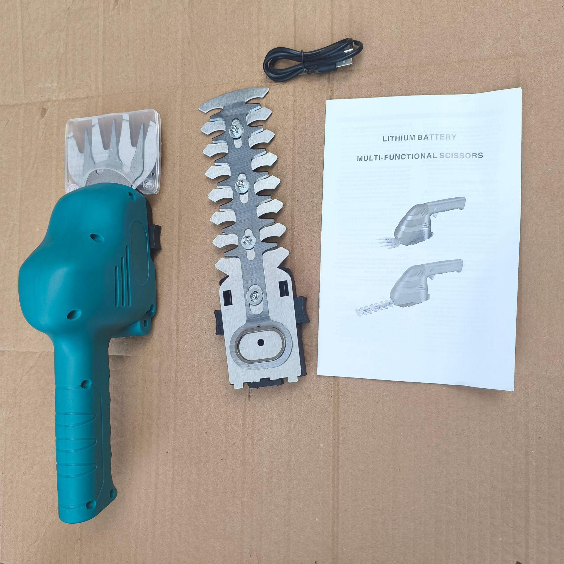 

Электрический кусторез с литиевой батареей — небольшие аккумуляторные садовые ножницы и секаторы для домашнего газона. New blue hedge trimmer short синий